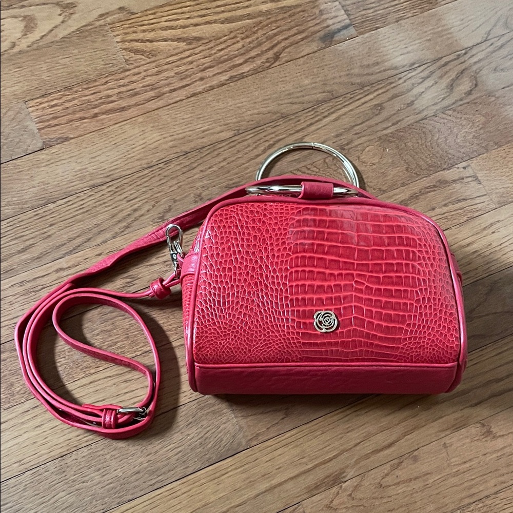 Carlos by Carlos Santana Red Croc-Embossed Bag